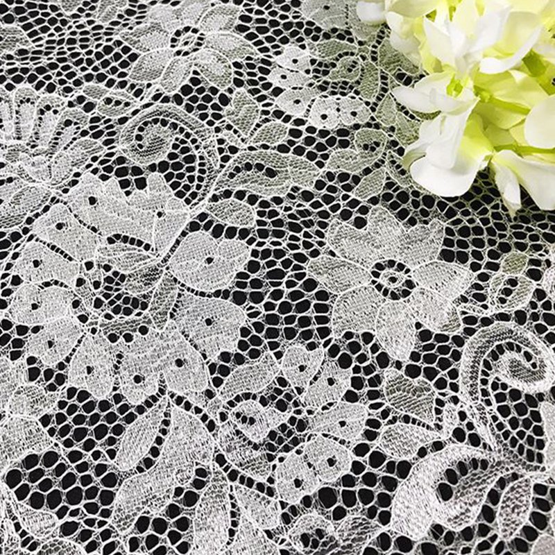 Floral Nylon Warp Knit Lace Fabric for Women's Wear Wholesale Supplier 7